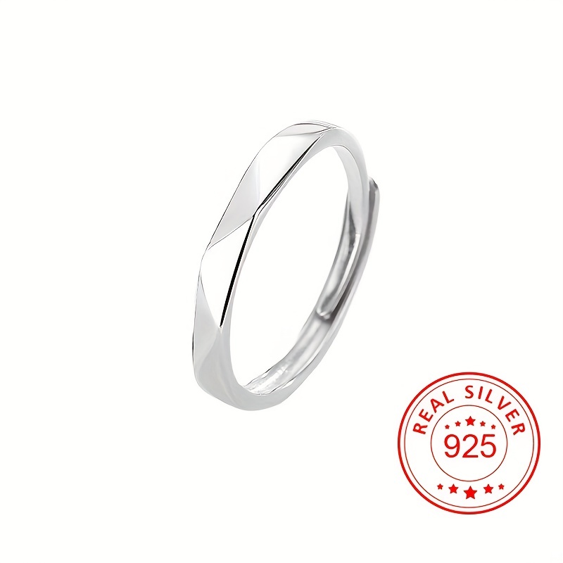 925 Sterling Silver Adjustable Ring, 18K Plated