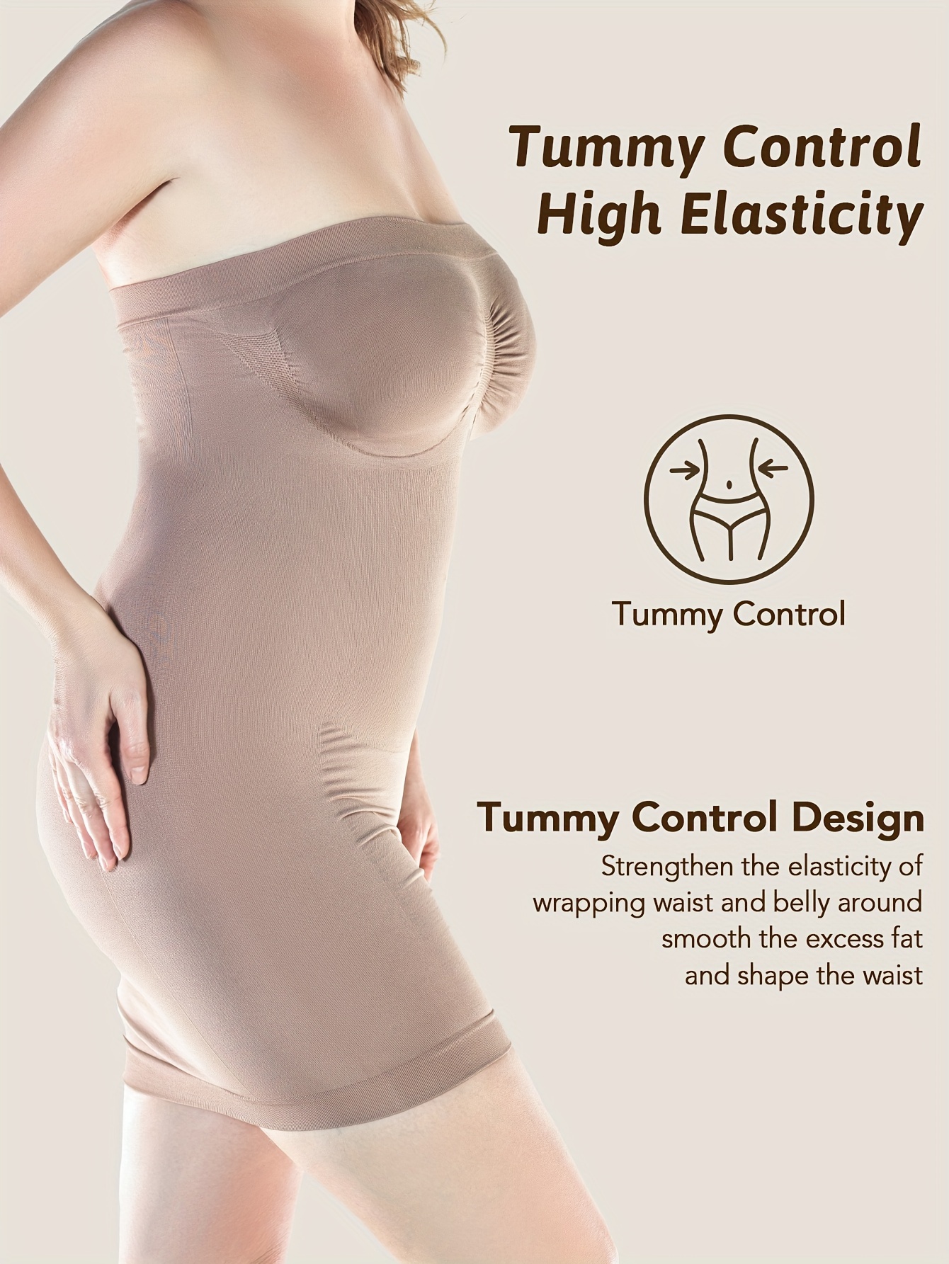Seamless Shaping Slip Dress, Tummy Control Slimming Body Shaper, Women's  Underwear & Shapewear