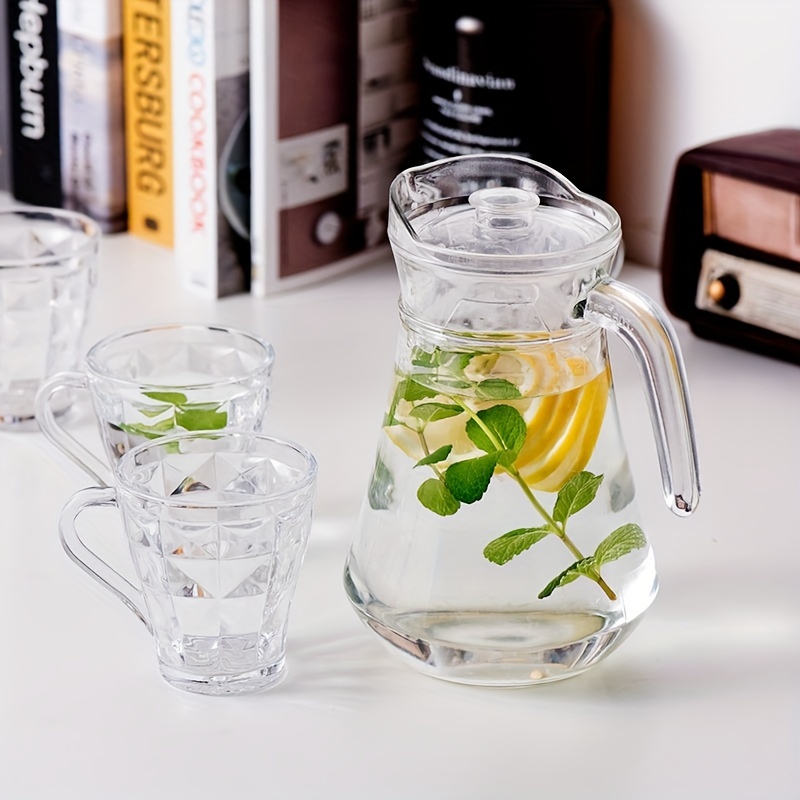 2 Pcs Glass Pitcher Water Pitcher with Lid Hot Cold Water Pitcher