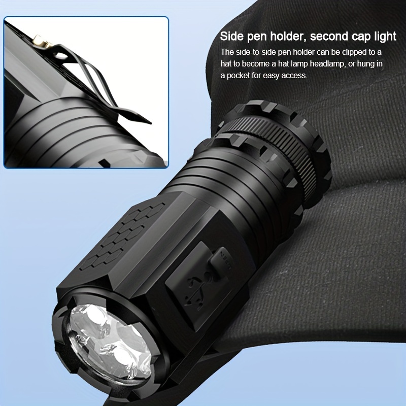 1pc Lampe de poche étanche IPX5 avec charge rapide Type-C - Parfait pour  les aventures en plein air