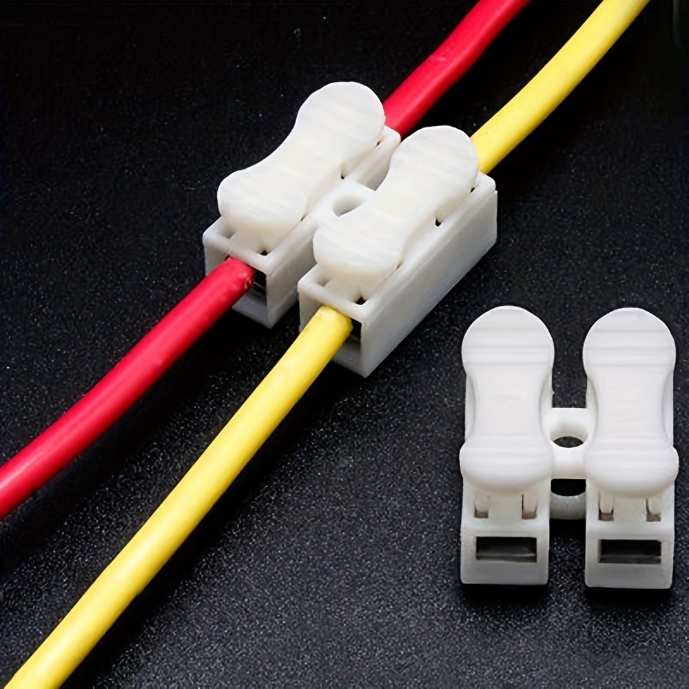 Connecteur de fil enfichable, 10 pièces, 2 broches, bornes à sertir de  câble électrique à épissure rapide pour câblage de fils, connecteurs de  voiture LED 22-20awg