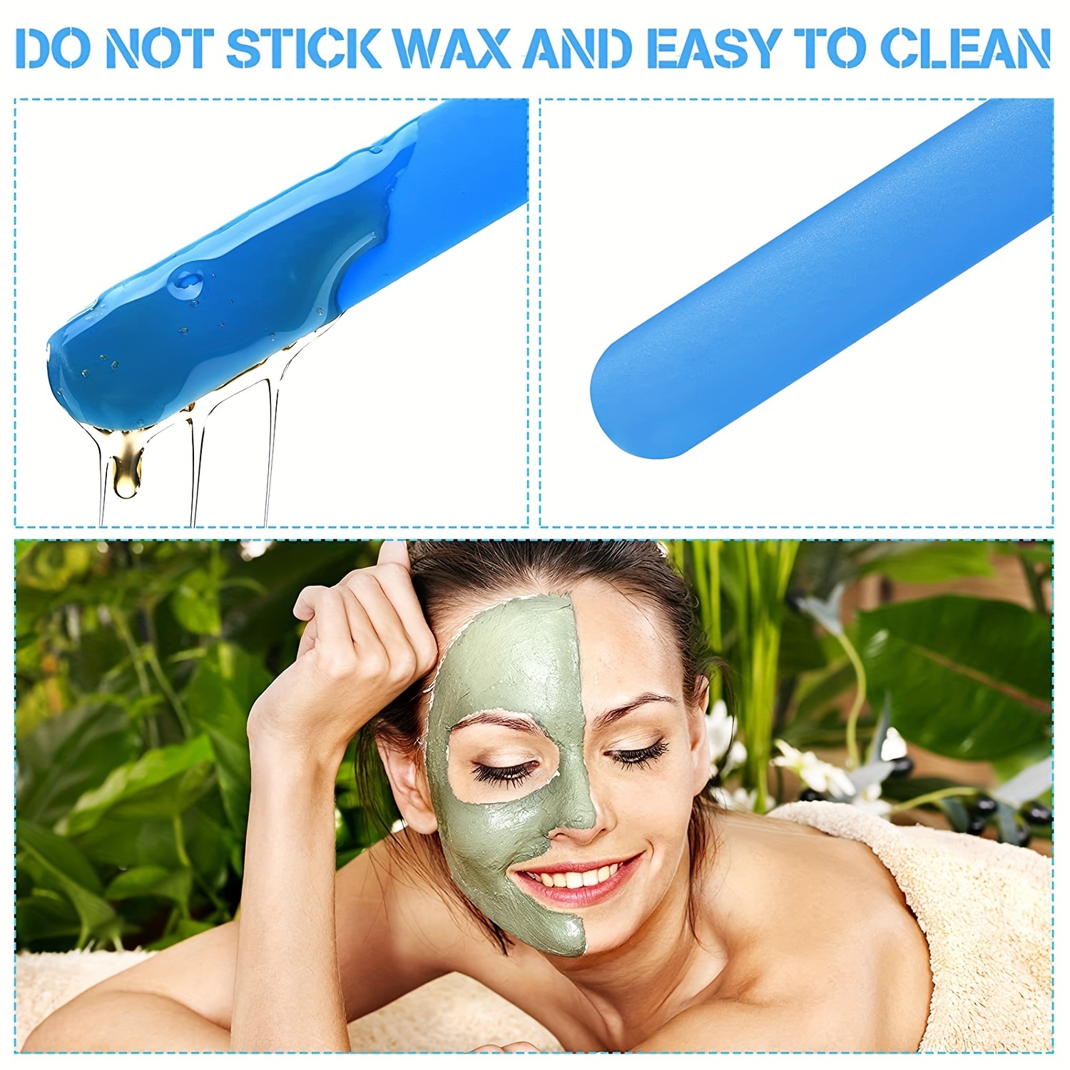 Reusable Silicone Cosmetic Waxing Spatulas Non-stick Hair Removal Sticks