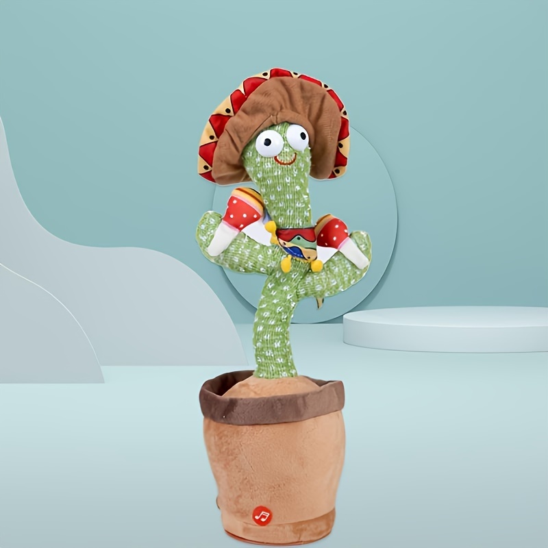 Juguete de cactus bailarín, juguete de cactus parlante, juguete de cactus  repetitivo, peluche eléctrico de cactus bailarín para bebés que hablan y
