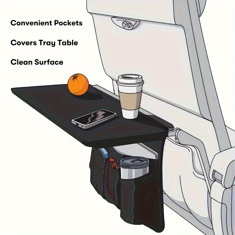 MueKeesam Airplane Tray Table Cover, Seat Back Organizer for Black
