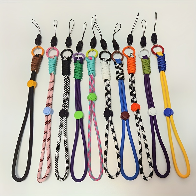 Keychain Strap Tone Split Ring Cord Colorful Polyester Cell - Temu