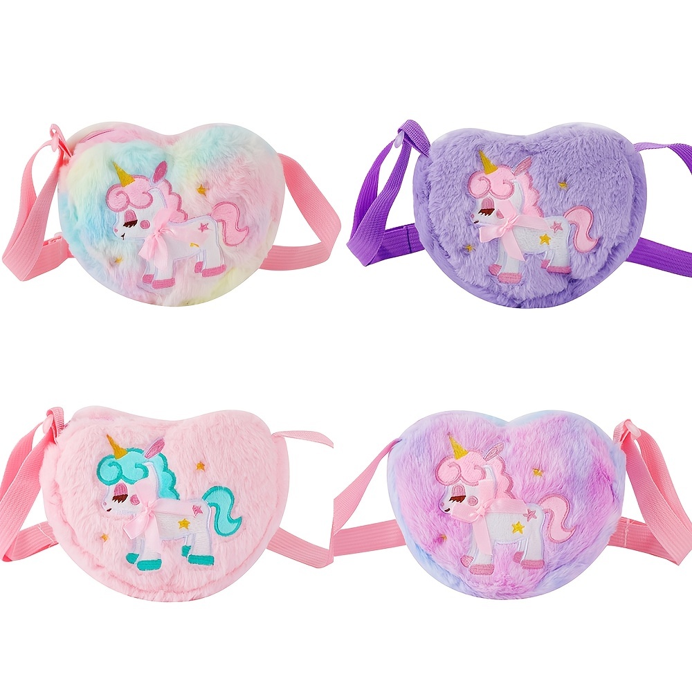 Borsa A Tracolla Cerniera A Cuore In Peluche Unicorno Carino - Temu Italy