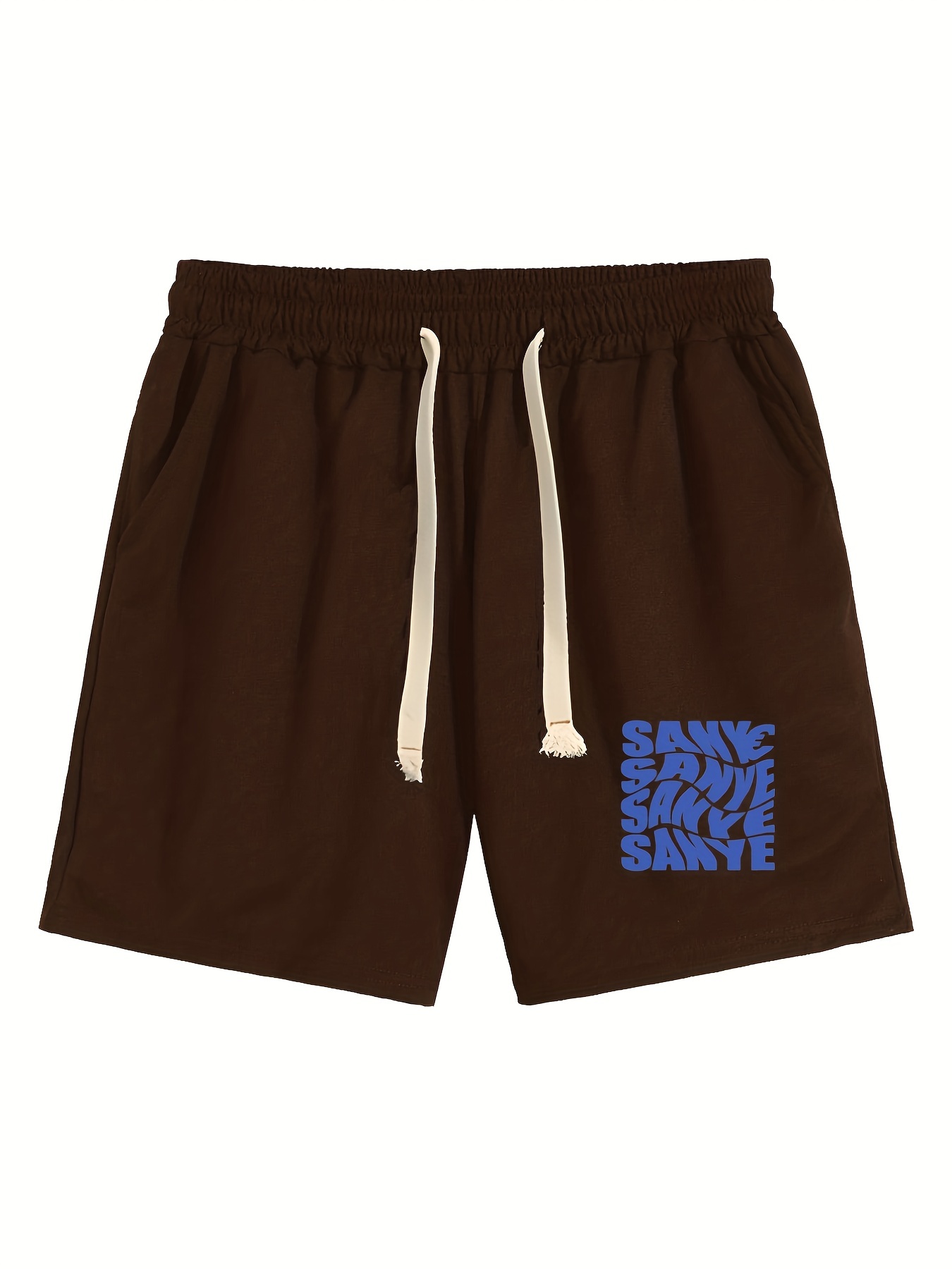  Men's Shorts Men Letter & Expression Print Drawstring