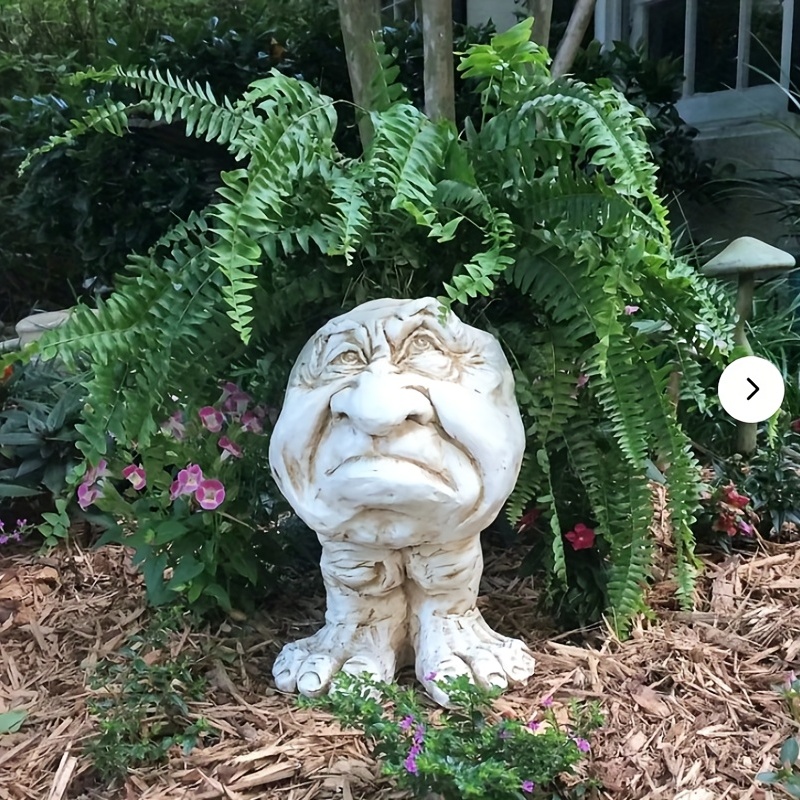 Drôle d'arbre Face Jardin Décoration Marron Résine Vieil Homme Extérieur  Visages Statues Cour Lumineuse Pâques Décor