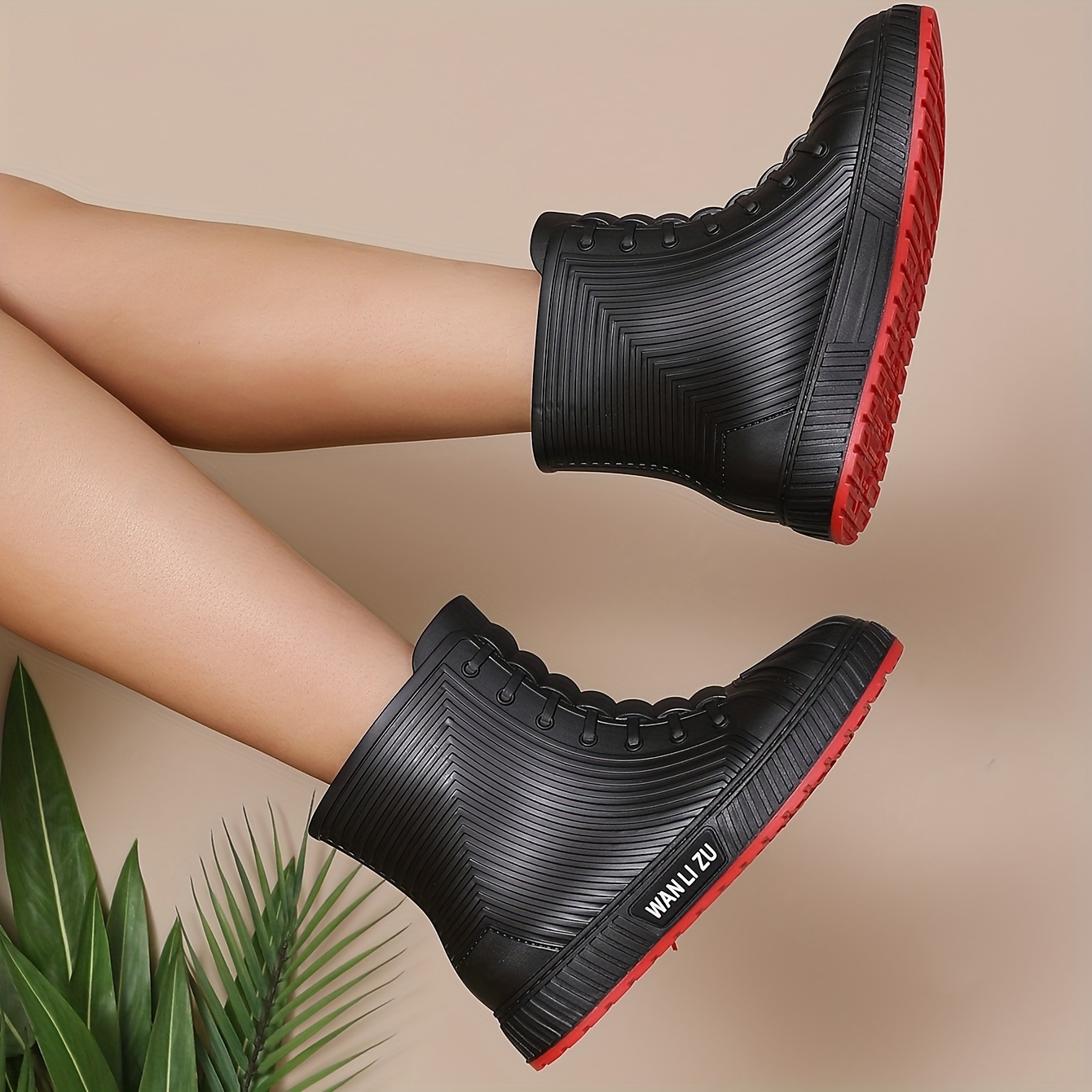 Women's Waterproof Non slip Rubber Soled Rain Boots Solid - Temu