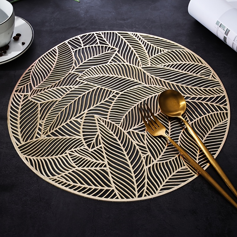 1pc PVC Placemat, Creative Leaf Design Non Slip Table Mat For Kitchen