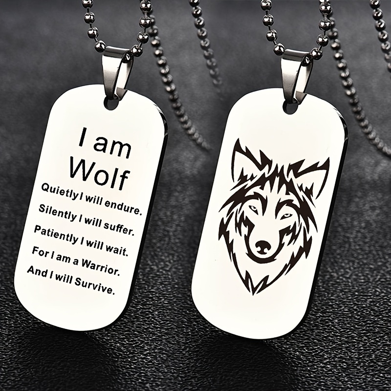 ファッション ウルフ ペンダント ネックレス I am Wolf ファン ギフト