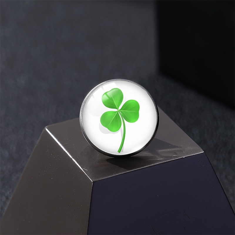 Stylish Lucky Green Four Leaf Clover Shamrock Brooch St. - Temu