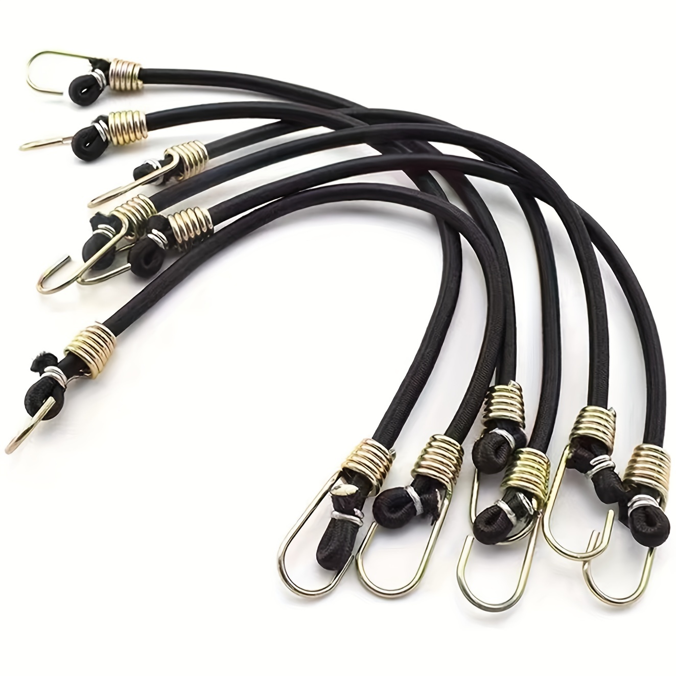 Elastic Bungee Cords Hooks Black Elastic Rope Nylon Rubber - Temu