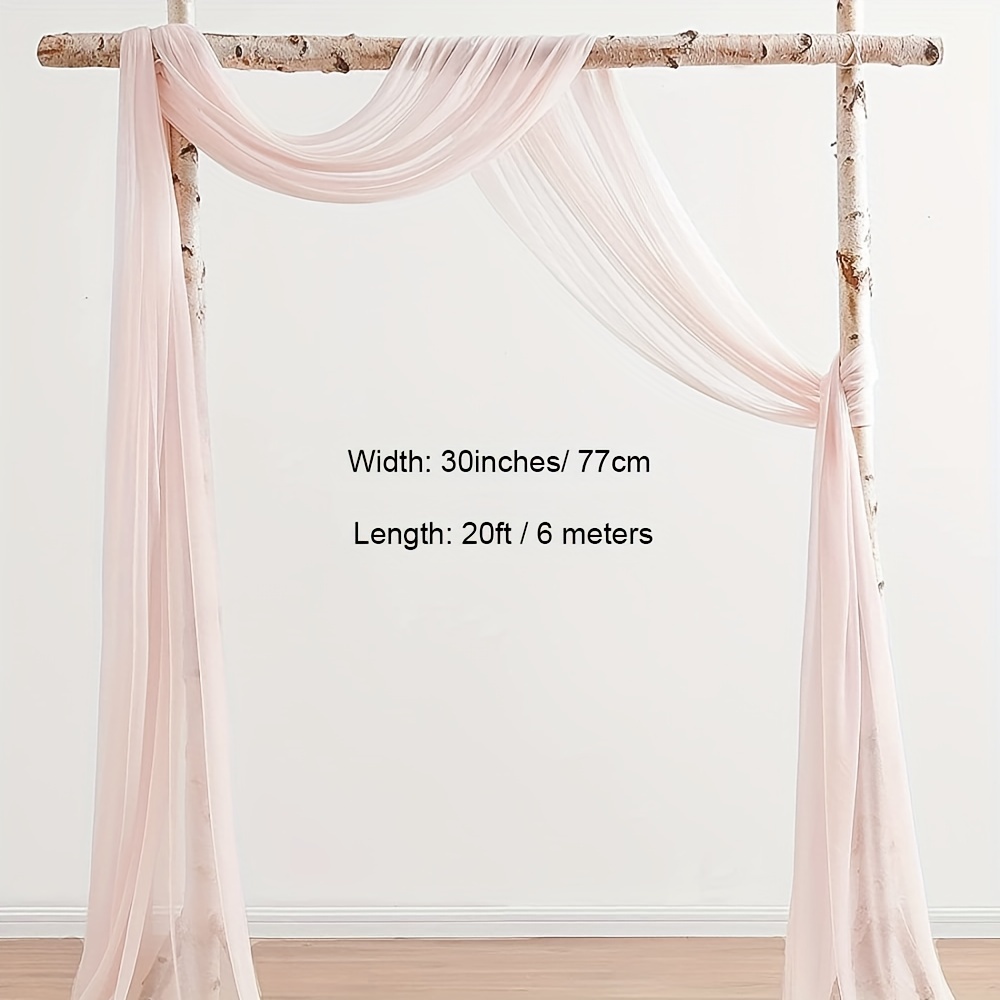 Cortinas blancas de fondo para decoraciones de boda, 9.8 x 8 pies de largo,  cortinas de tela de chifón suave para decoración de arco de fiesta de