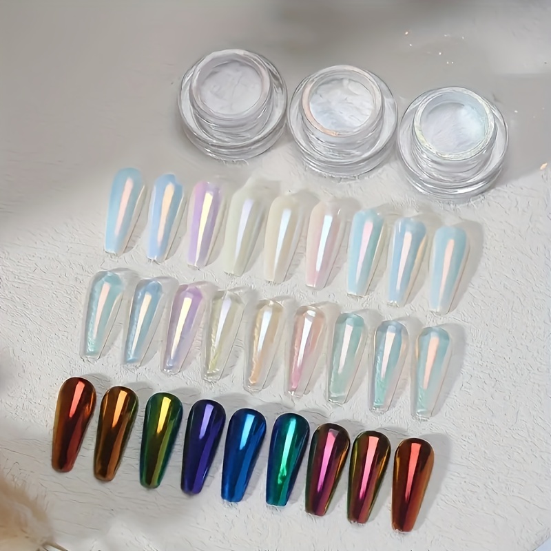 Saviland Chrome Powder for Nails - 24 Colors Holographic Metallic