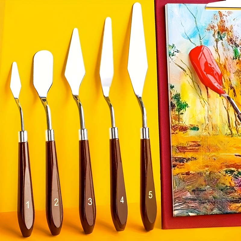 5pcs Peinture à l’huile Spatules Ensemble de couteaux de peinture, Couteau  à palette, Couteau à spatule, Ensemble de spatule de peinture, Spatule de