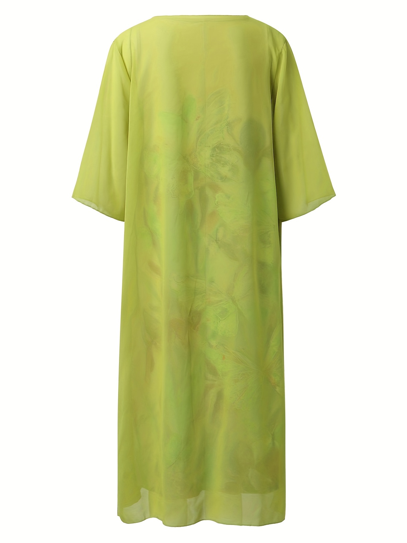 Draped Shirt Dress - Lime green - Ladies