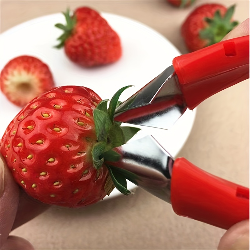 Red Strawberry Slicer Creative Strawberry Huller Stem - Temu