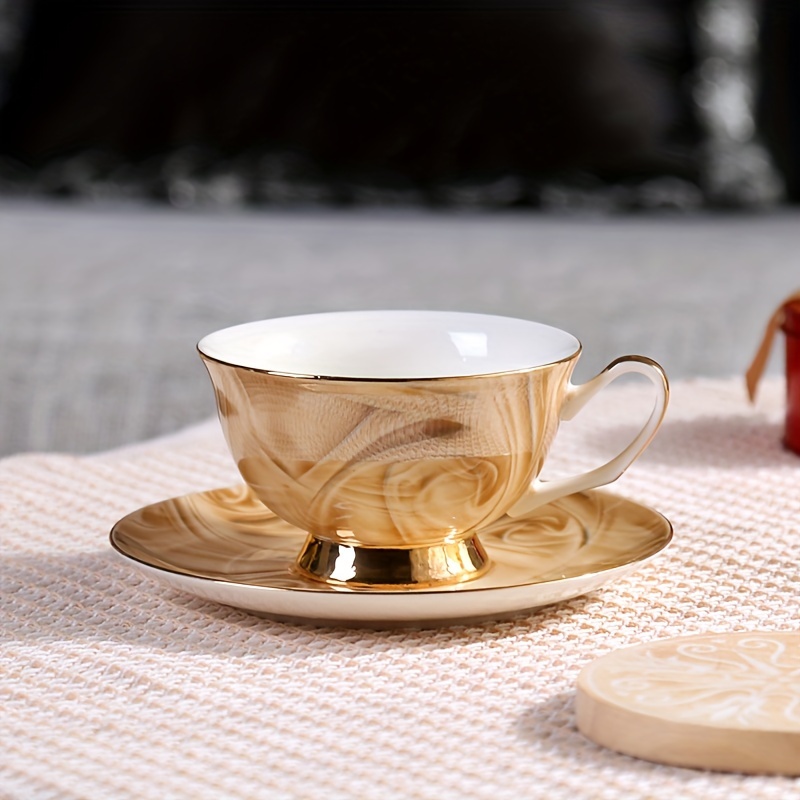 Coffee Mug Golden Edge Ceramic Cup Coffee Cup Tea - Temu