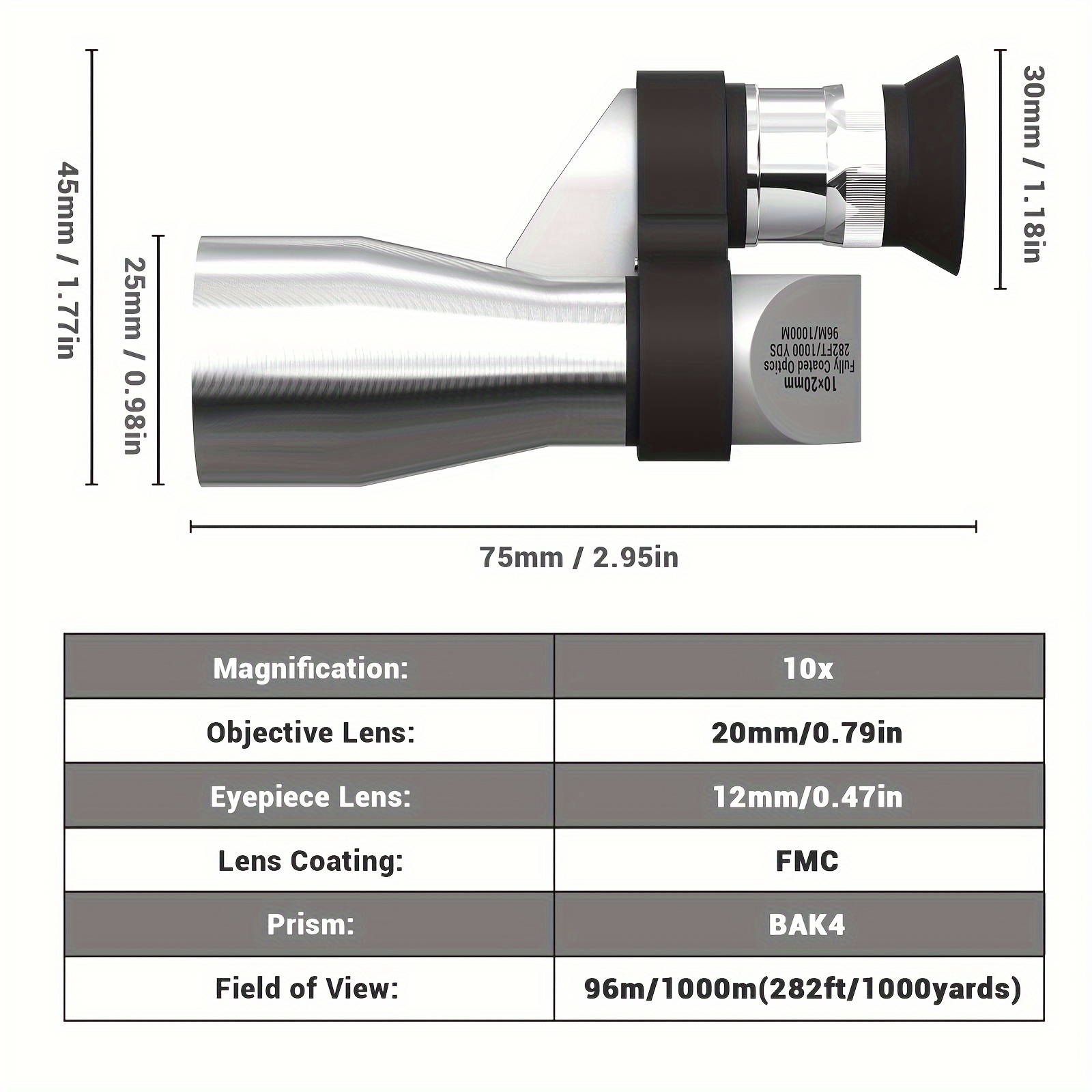 10x20 Hd Mini Monoculaire Télescope Poche Portable - Temu Belgium