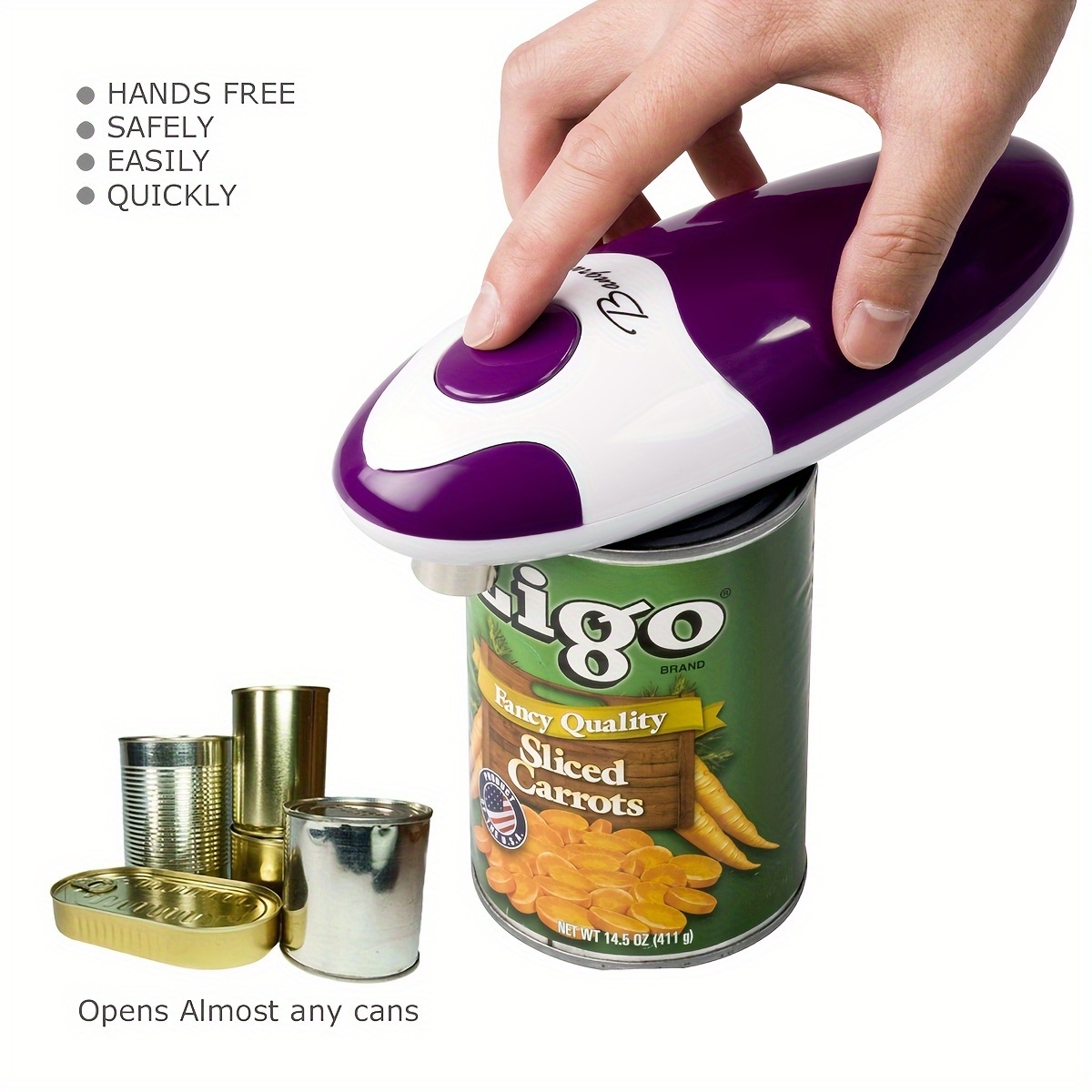 1pc Electric Can Opener, Automatic Can Opener Smooth Edge