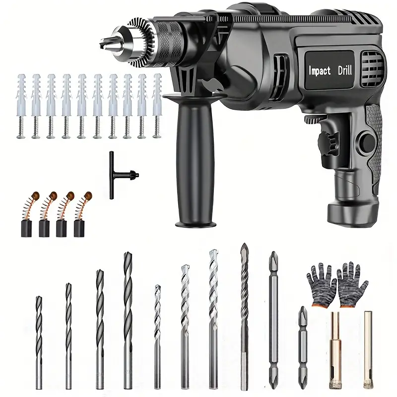 Impact Drill Corded Drill Electric Drill Power Tool Set 110v - Temu