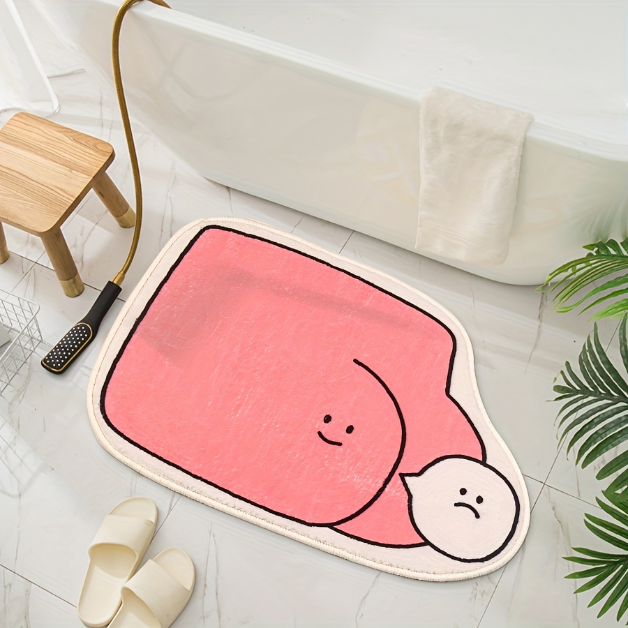 Cartoon Rainbow Carpet Bathroom Toilet Entry Door Foot Pad Simple  Semi-Circular Shaped Absorbent Imitation Cashmere