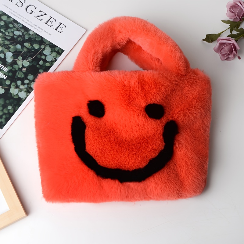 Smiley Face Fuzzy Handbag