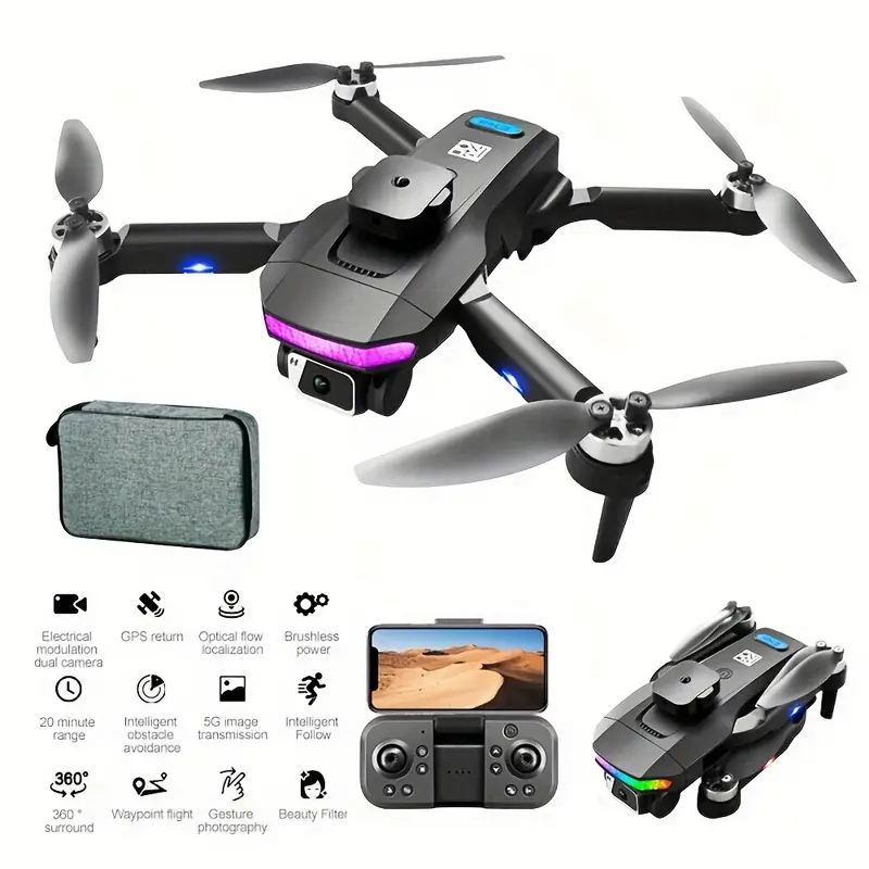 Drone, ABS High-toughness Case, Super Drop-resistant, Omni-directional LED Lights, 360°obstacle Avoidance, Remote Control Can Be Rechargeable Positioning Plus Optical Flow Positioning Dual-mode, Ultra-long Flight, Six-pass With Gyroscope, Rise And Fall, Forward And Backward, Left And Right Sideways Flying details 8