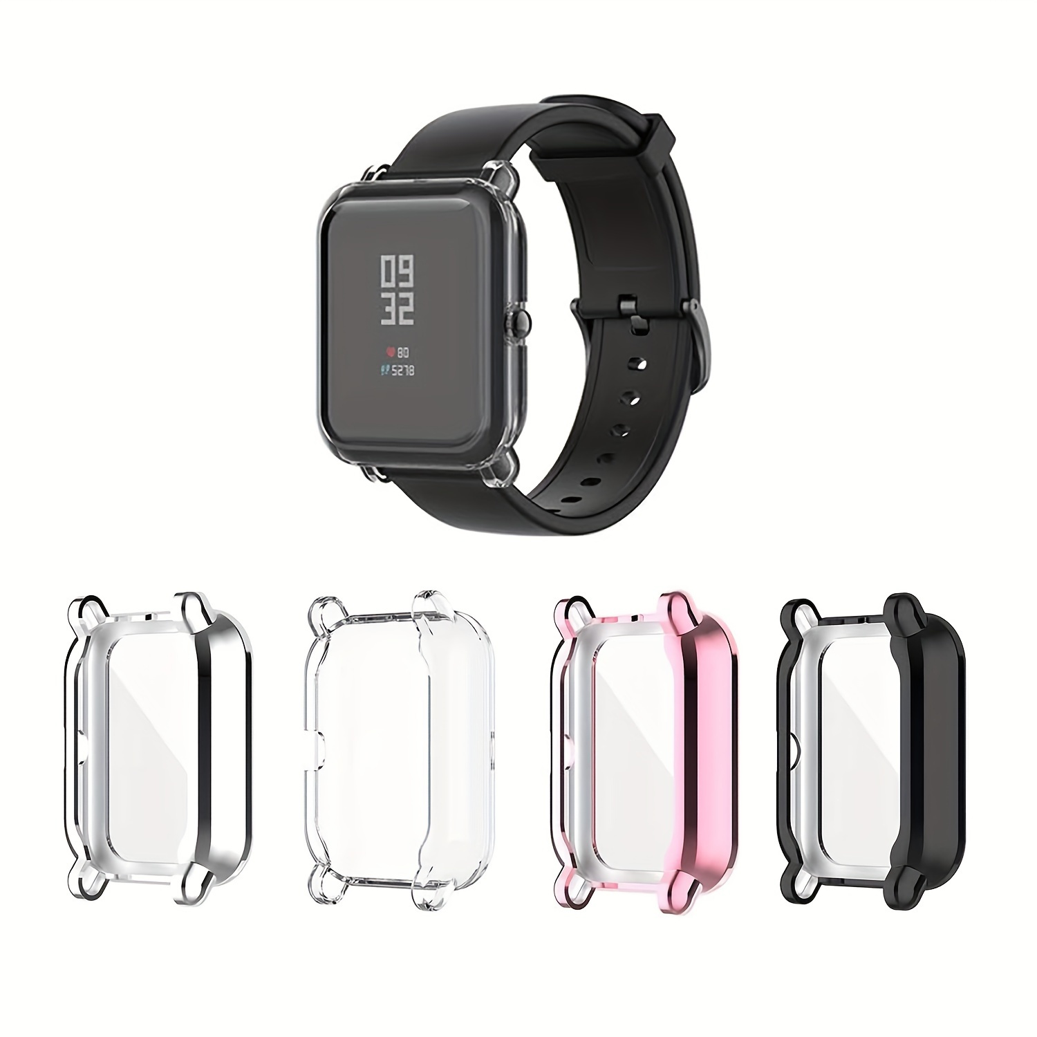 Protective Case Compatible for Amazfit Bip 3/Bip 3 Pro Watch Case Cover,  Screen Protector All-Around Case Hard PC Bumper Cover Shell Cases for Bip