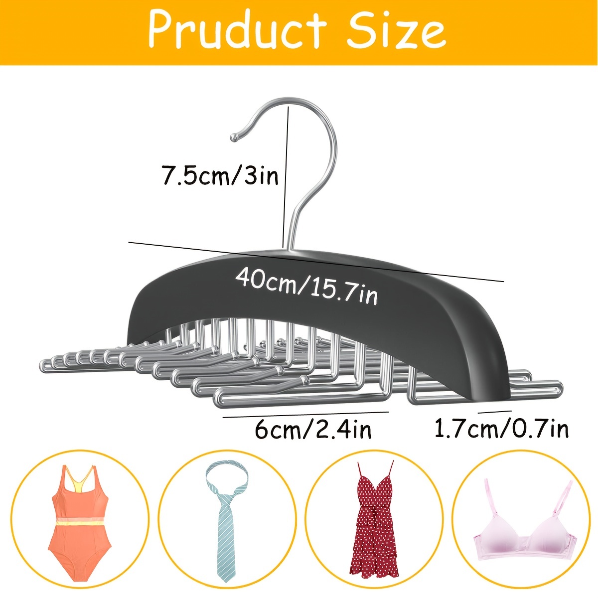  Fitnice Tie Rack Hanger for Closet, Bra Hangers with 24  Foldable Metal Hooks, Tank Top Hanger Space Saving Non-Slip Closet  Organizer and Storage for Camisoles Tank Tops Bras Belts Ties Scarves