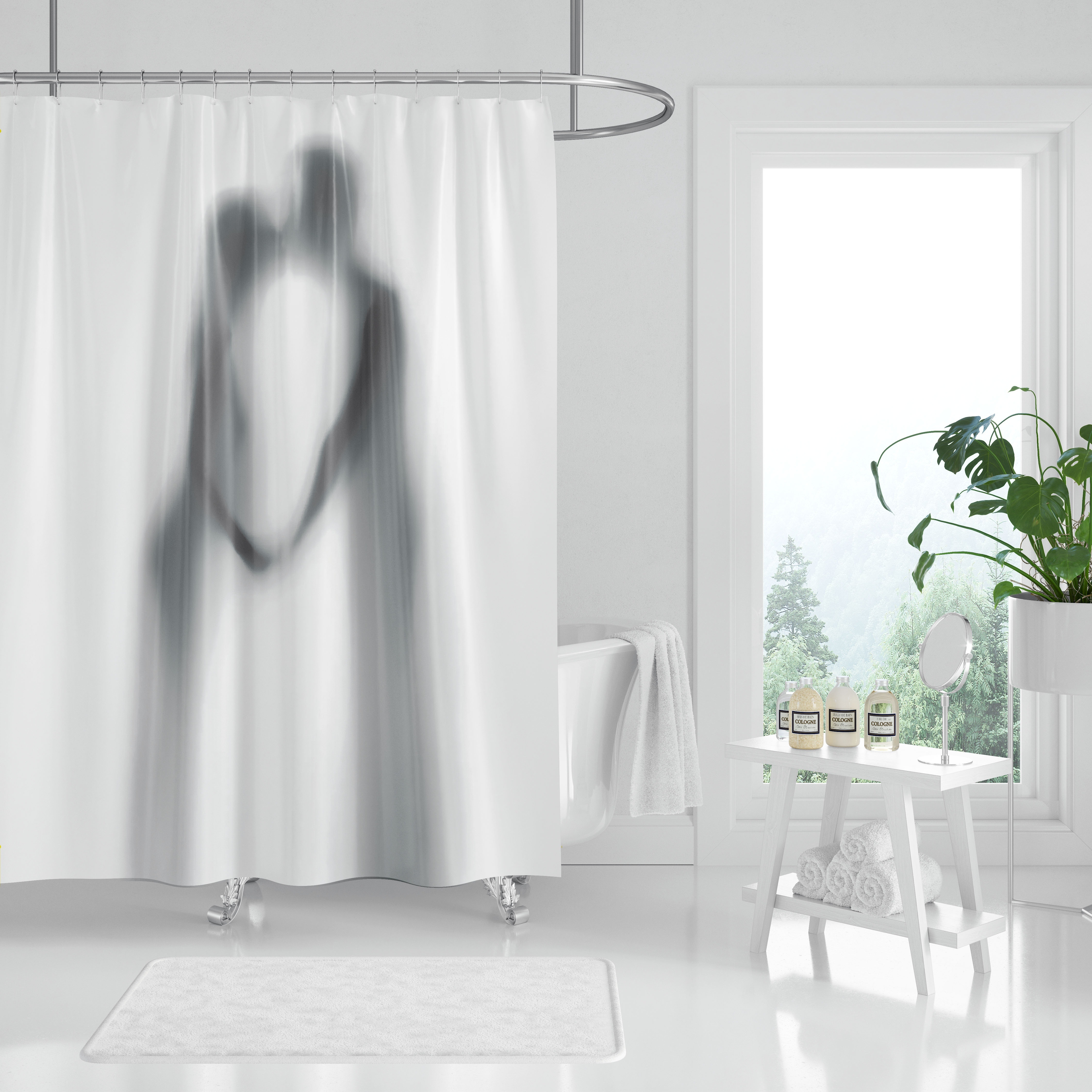 tab Korrespondance kondom 1pc Couple Theme Shower Curtain Shadow Men And Women Shower Curtains Black  And White Decor With Hooks Waterproof 71 71inch Bathroom Accessories |  Don't Miss These Great Deals | Temu