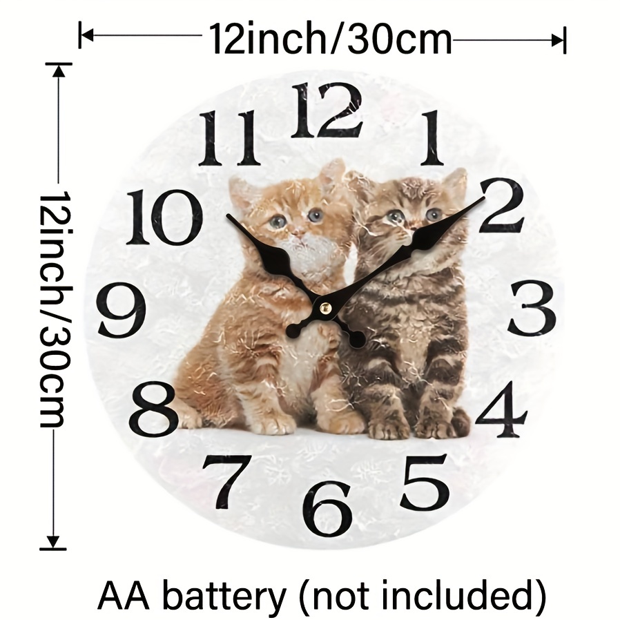 Orologio da parete a forma di gatto, 20 cm, silenzioso, al quarzo, con  funzionamento a batteria, rotondo, orologio da parete per  casa/cucina/ufficio/scuola : : Casa e cucina