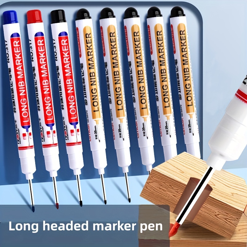 20mm Long Nib Marker Pen Woodworking Marker Pen Deep Mouth Tile Marker Pen  Long Punch Oily Pen Waterproof Pen