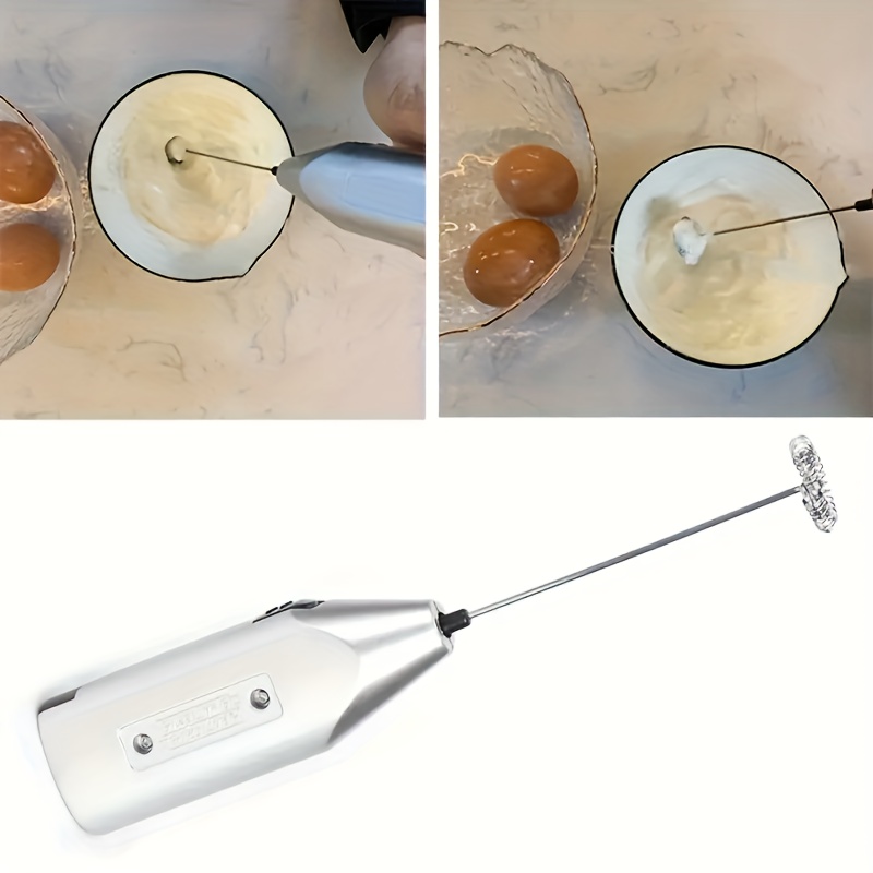 1pc Stainless Steel Handheld Electric Blender; Egg Whisk; Coffee