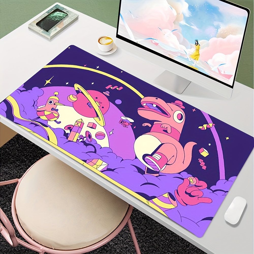 Purple Dinosaur Pattern Mouse Pad Non slip With Precision - Temu