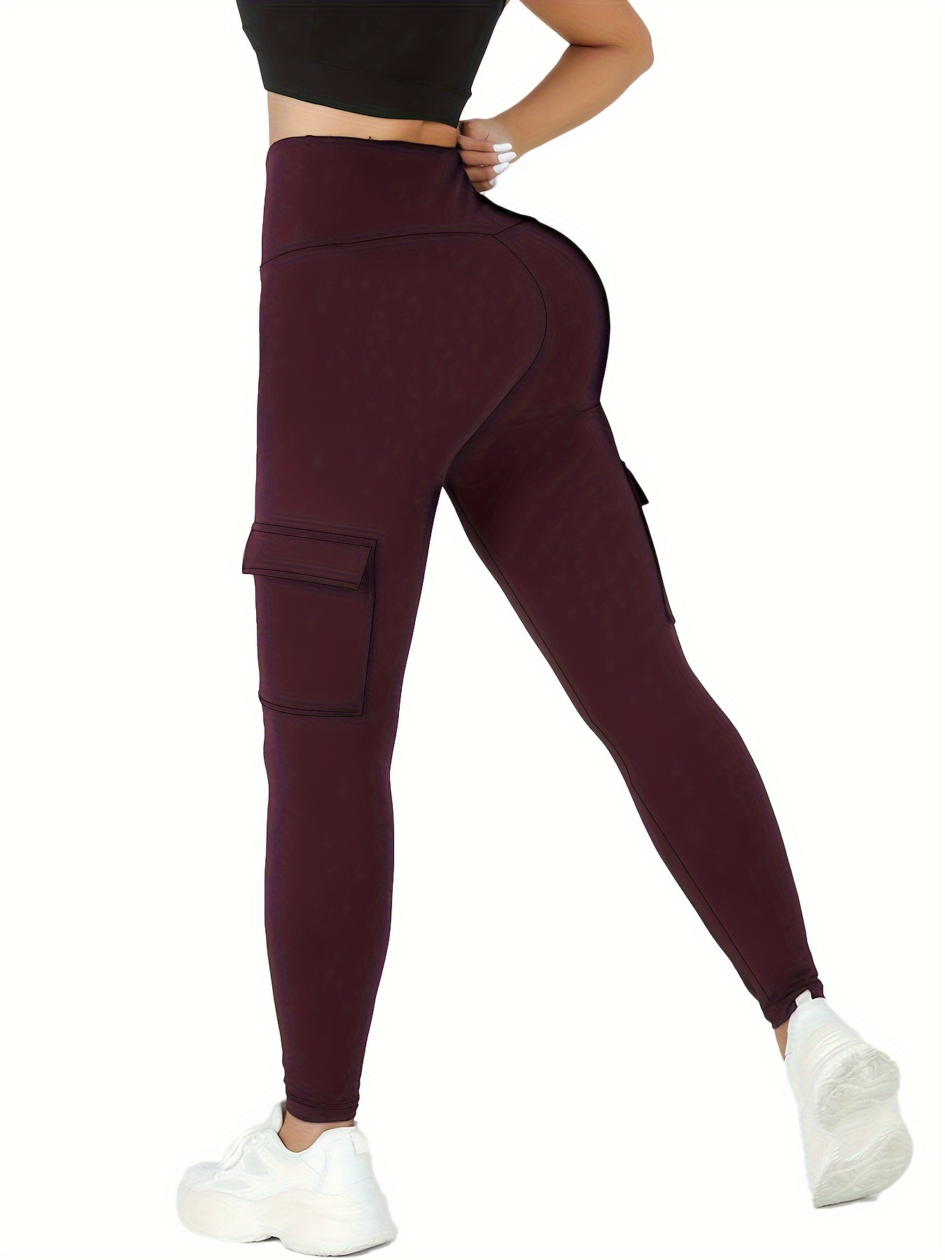  Cargo Leggings for Women Pocket High Waist Yoga Pants