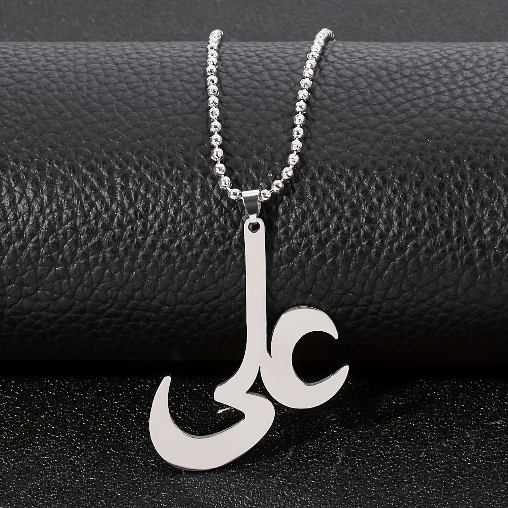 Stainless Steel Letter Jc Pendant Necklace Rock Band Hip-hop