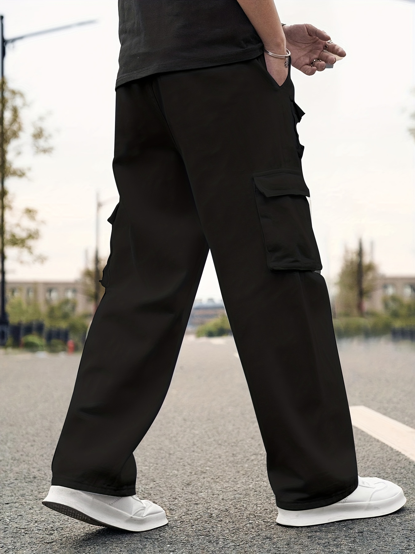 Men's Multi Flap Pocket Cargo Pants Loose Trendy Pants - Temu United Kingdom