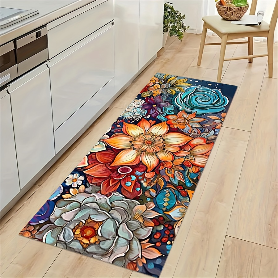 Floral Soft Kitchen Rug, Cushioned Anti-fatigue Kitchen Rug, Spring Flowers  Waterproof Non-slip Kitchen Mats And Rugs, Runner Rug, Bedside Rug, Super  Absorbent Machine Washable Carpet Set For Kitchen, Home, Office, Sink,  Laundry 