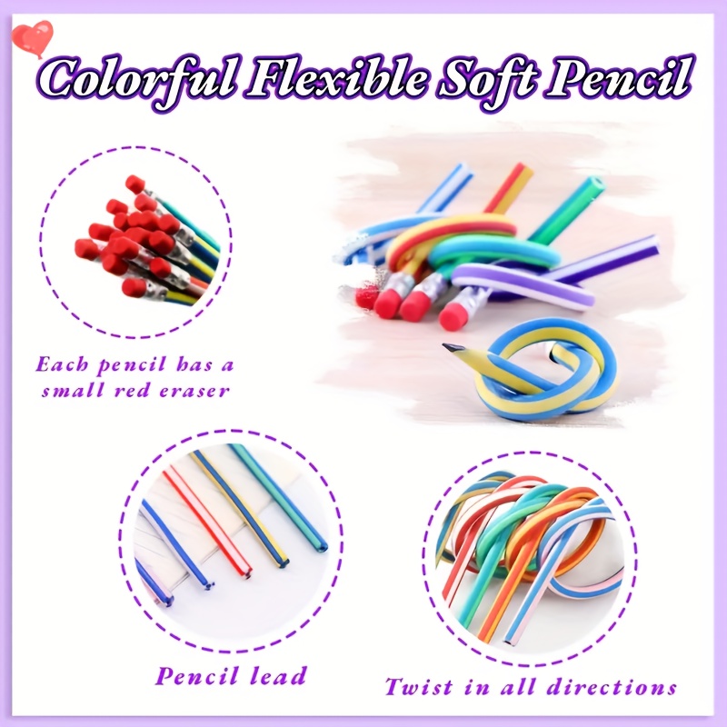 Flexible Pencils soft Novelty Pencil multi Colored Striped - Temu