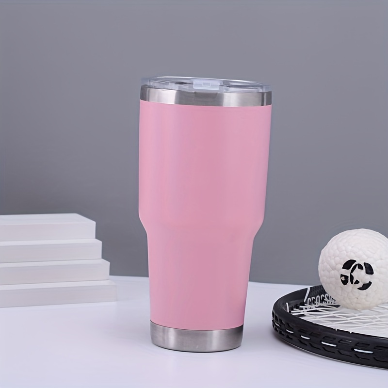 Portable Insulated Tumbler, Stainless Steel Double Layer Vacuum Cup, Travel  Coffee Mug With Lid And Straws - Temu