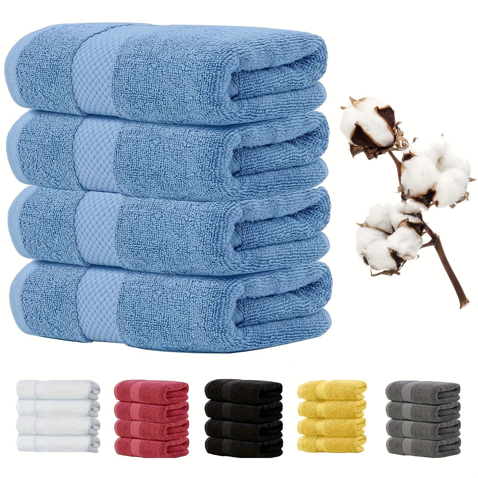 Cotton Hand Towels Soft Face Towel For Bathroom Gym And - Temu
