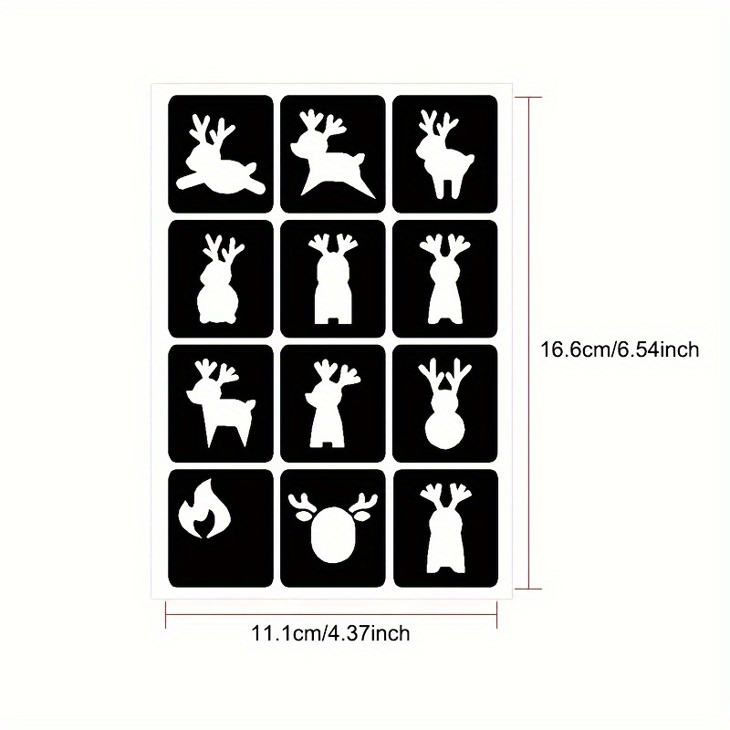 Temporary Tattoo Stencils Booklet Set with 30pcs Different Reusable Stencil  Designs