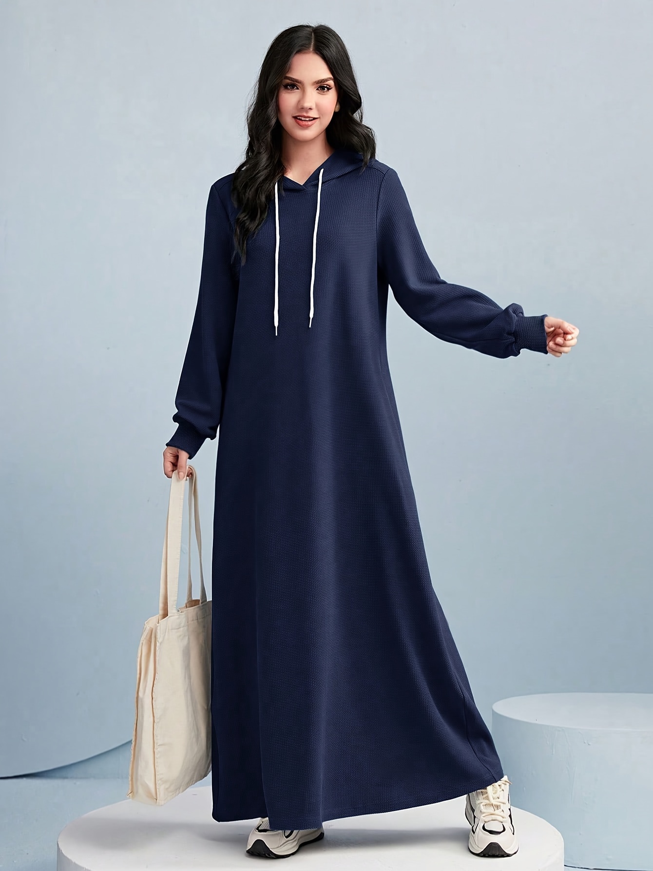 Long sleeve hooded outlet maxi dress