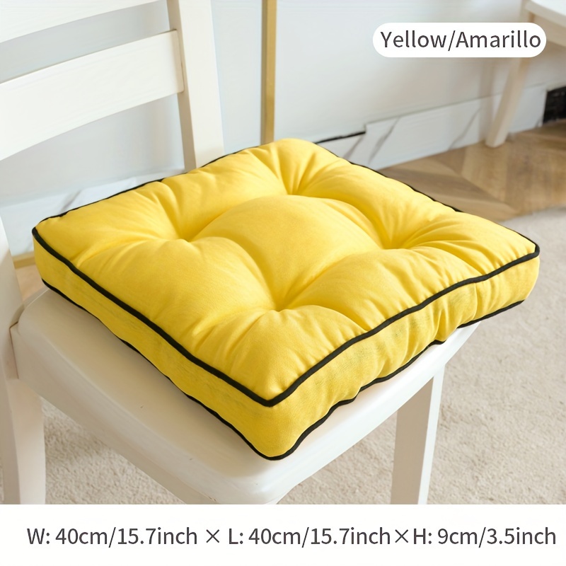 1pc Solid Color Square Chair Cushion, Modern Polyester Seat Pad