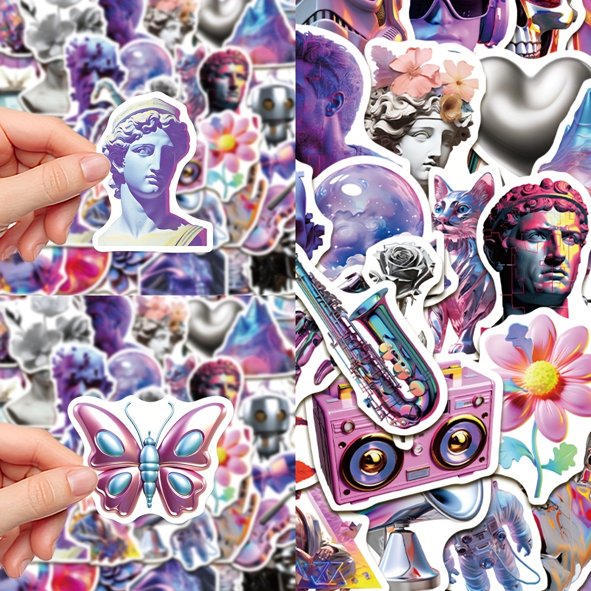 50pcs Creative Fantasy Cartoon World In A Bottle Series Graffiti Stickers  Suitable For Motorcycle Laptop Computer Desktop Cup Waterproof DIY Sticker