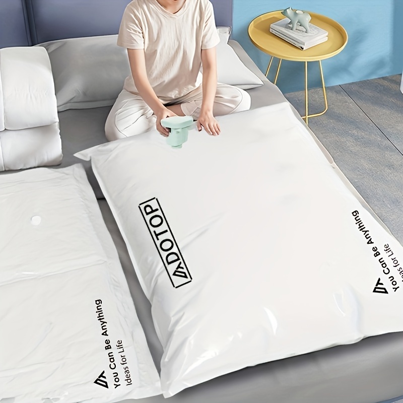Bolsas de vacío de compresión para almacenamiento de ropa, bolsas de  plástico grandes para guardar mantas
