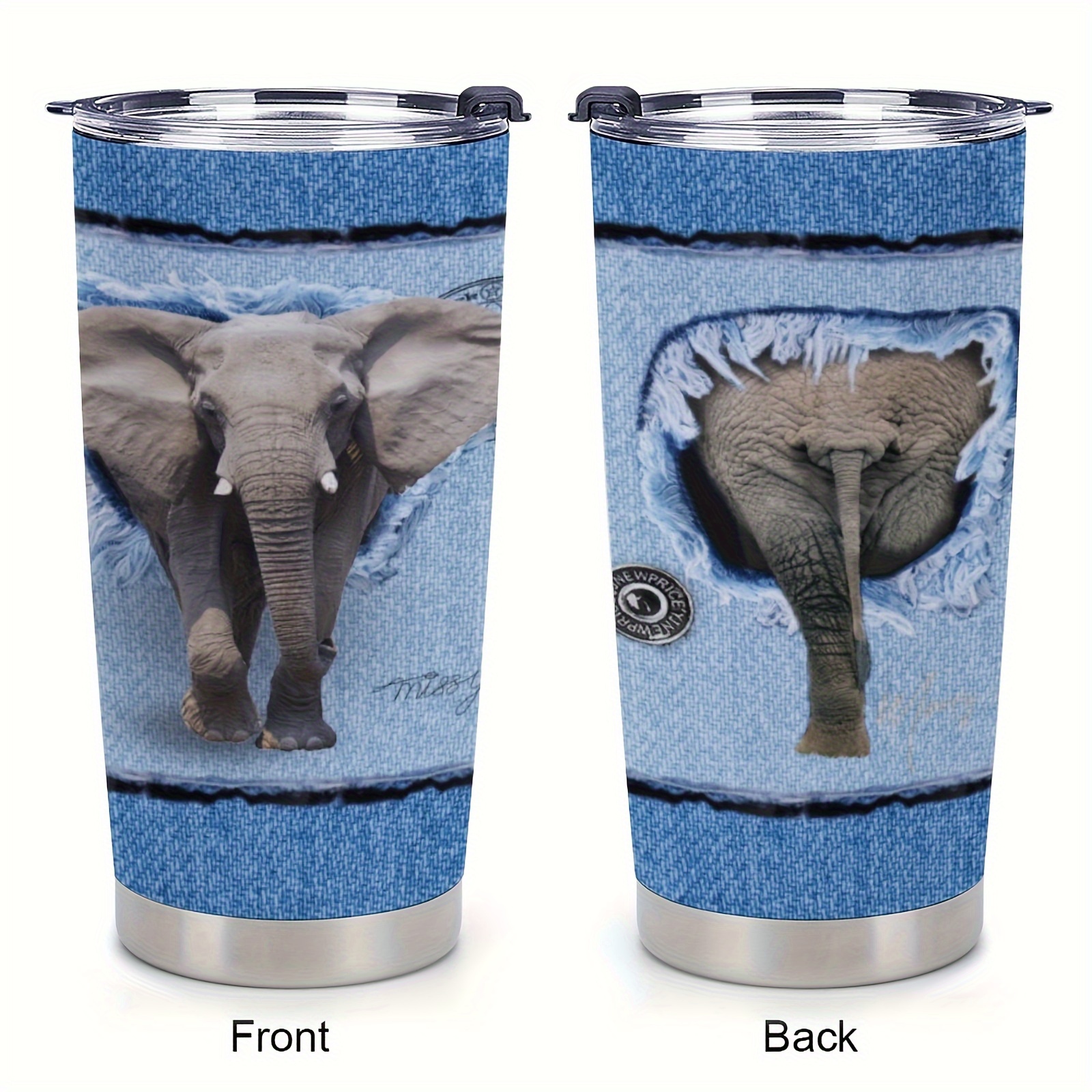 20oz Elephant Gifts for Women, Men, Birthday Gifts for Her, Coffee water  bottle, Funny Cool Gag Gifts, Animal Lovers Gifts, Cute Elephant Tumbler Cup