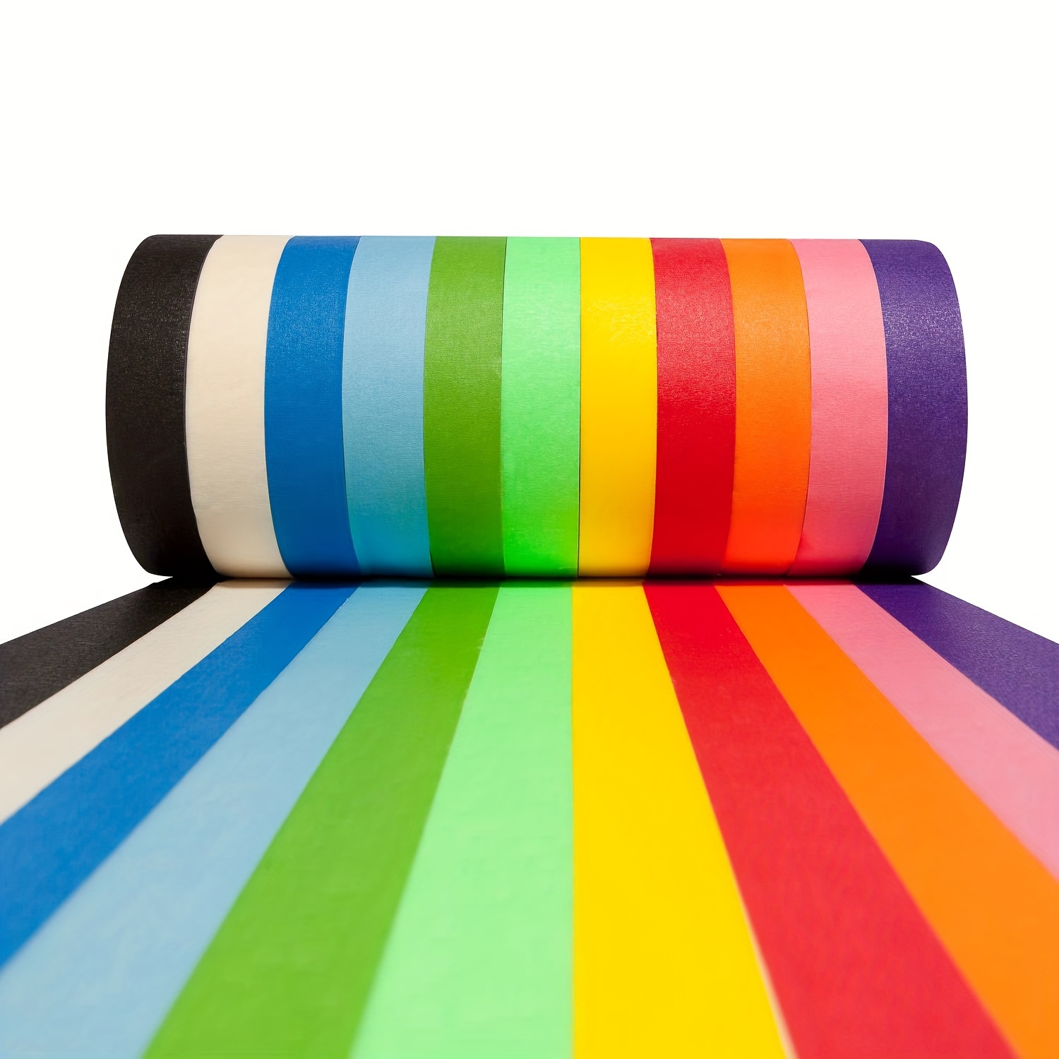 Colored Masking Tape 10.9 Yard Per Roll Rainbow Colors - Temu